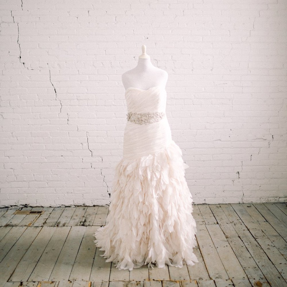 Forever Yours Blush Weddings Dress Size 12 Organza